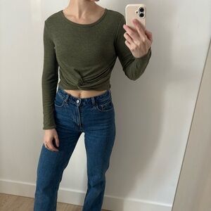 Cropped green forever 21 sweater